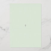 シルバモダンクロスバプテスマ《キリスト教》洗礼式や命名式招待状 箔シーズンカード (裏面)