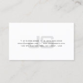 シルバモダンルッククリエイティブモノグラムのトレンディー 名刺 (裏面)