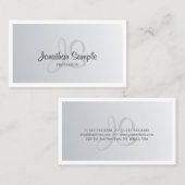 シルバモダンルックシック平モノグラムの野トレンディー 名刺 (正面/裏面)