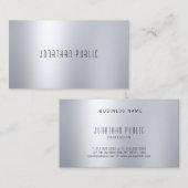 シルバモダンルックシンプルデザインプロフェッショナルカッコいい 名刺 (正面/裏面)
