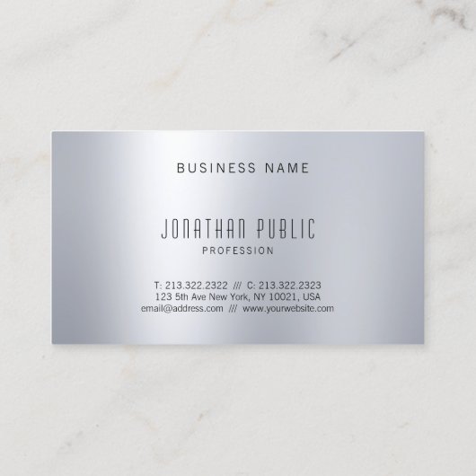 シルバモダンルックシンプルデザインプロフェッショナルカッコいい 名刺 (裏面)