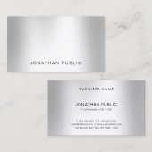 シルバモダンルックプロフェッショナルエレガントトレンディー 名刺 (正面/裏面)