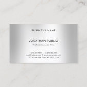 シルバモダンルックプロフェッショナルエレガントトレンディー 名刺 (裏面)