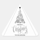 シルバモダンークリスマスツリーホリデイ 三角形シール (正面)
