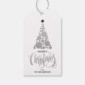 シルバモダンークリスマスツリーホリデーギフトラベル ギフトタグ (正面)