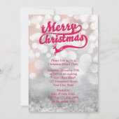 シルバモダンークリスマスディナーパーティー 招待状 (正面)