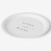 シルバモダンースキ結婚ーケーキ紙プレート ペーパープレート (アングル)