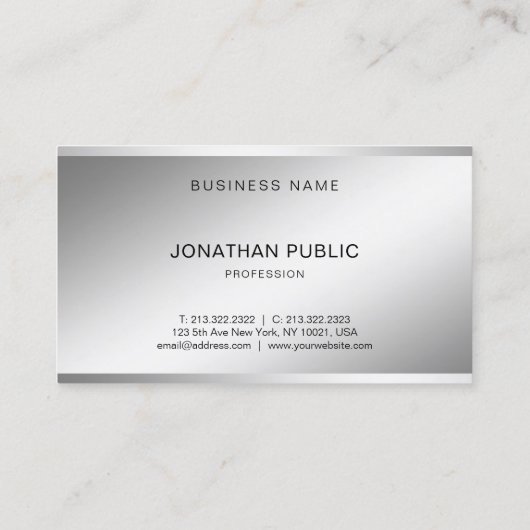 シルバモダンースタイリッシュルックデザインプロフェッショナルトップ 名刺 (裏面)