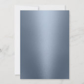 シルバモダンースノーフレークほこりっぽいブルーウィンタースウィート16 招待状 (裏面)