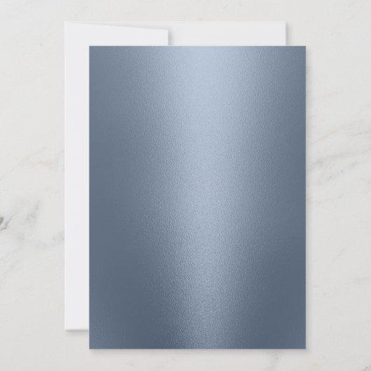 シルバモダンースノーフレークほこりっぽいブルーウィンタースウィート16 招待状 (裏面)