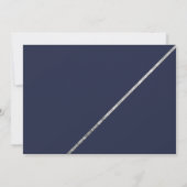 シルバモダンータイポグラフィネービーブルーシ結婚ックズ 招待状 (裏面)