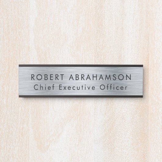 シルバモダンーフェイクオフィスのドアシンボルや象徴の標識 サインプレート (正面)
