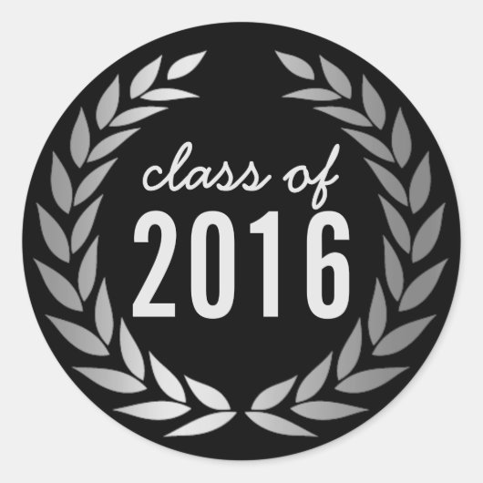 シルバモダンーローレルリース卒業 ラウンドシール (正面)