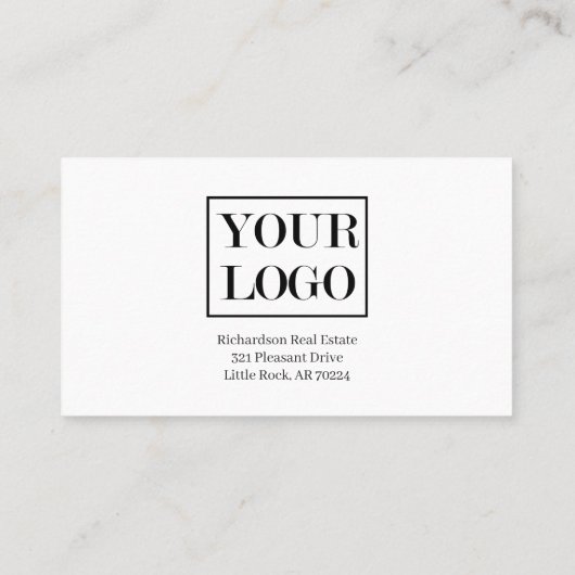 シルバモダン実在ーエステートシンプルエージェントのロゴ 名刺 (裏面)