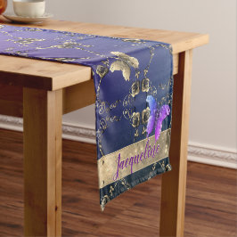 シルバリバラハート&蝶(名前あり) ショートテーブルランナー