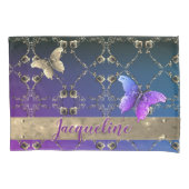 シルバリバラ紫グラデーション(名前あり) 枕カバー (正面左)