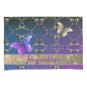 シルバリバラ紫グラデーション(名前あり) 枕カバー (正面右)