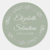 シルバレースのようフィリエレガントグリー結婚ズ ラウンドシール (正面)