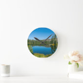 シルバンレイクイエローストーン国立公園の反射 ラウンド壁時計 (ホーム)