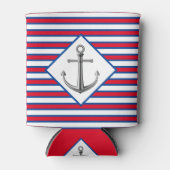 シルバーいかりストライプクーラーボックス 缶クーラー (正面)