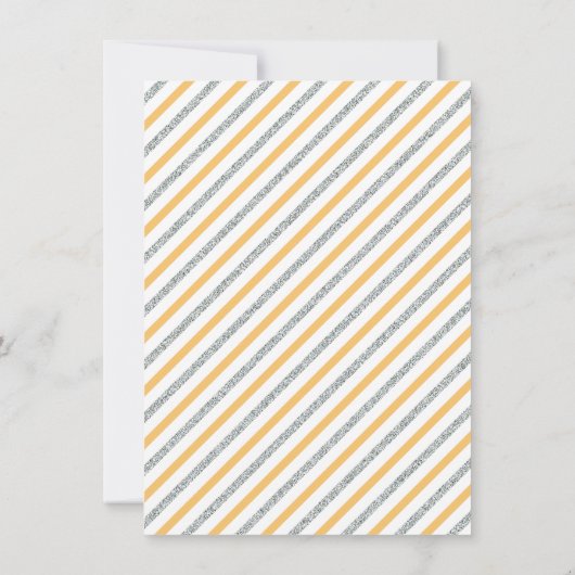 シルバーおよびイエロー |女モダンの子パーティーありがとう サンキューカード (裏面)