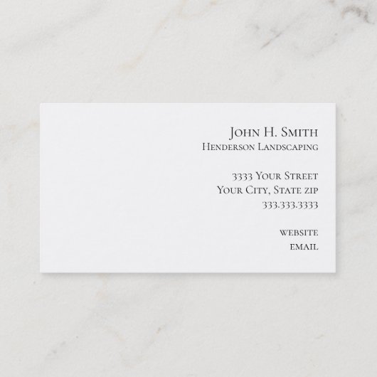 シルバーおよびグリーンエレガントランドスケープの名刺 名刺 (裏面)