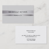 シルバーおよびグレーファッション 名刺 (正面/裏面)