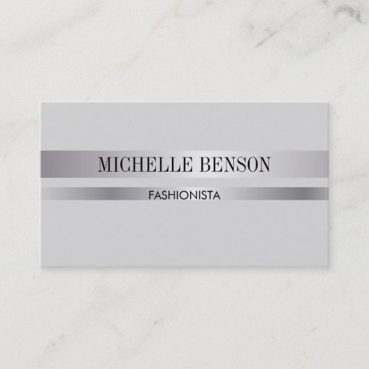 シルバーおよびグレーファッション 名刺 (正面)