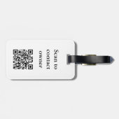 シルバーおよびグレーモノグラム名QRコードテンプレート ラゲッジタグ (裏面横)