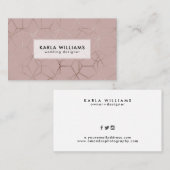 シルバーおよびタンの幾何学的パターン 名刺 (正面/裏面)