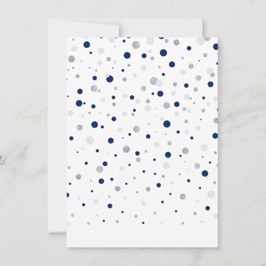 シルバーおよびネイビーのバルーン |パーティー感謝状 サンキューカード (裏面)