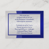 シルバーおよびネイビーのフローラエンクロージャカード エンクロージャーカード (裏面)