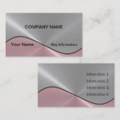 シルバーおよびピンクラグジュアリーメタル名刺2 名刺 (正面/裏面)