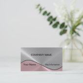 シルバーおよびピンクラグジュアリーメタル名刺2 名刺 (スタンド正面)