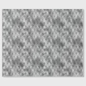 シルバーおよびブラックダイヤモンドのアールデコパターン ラッピングペーパー (フラット)