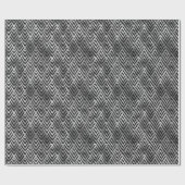 シルバーおよびブラックダイヤモンドのアールデコパターン ラッピングペーパー (フラット)