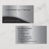 シルバーおよびブラックプロフェッショナルの名刺 名刺 (正面/裏面)
