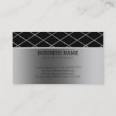 シルバーおよびブラック幾何デザイン 名刺 (裏面)