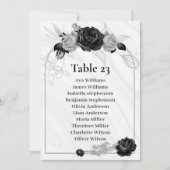 シルバーおよびブラック・フラワーシーティングチャートの表番号 招待状 (正面)