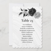 シルバーおよびブラック・フラワーシーティングチャートの表番号 招待状 (正面)