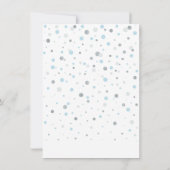 シルバーおよびブルーのバルーン |パーティー感謝状 サンキューカード (裏面)