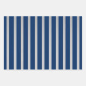 シルバーおよびブルーの対角ストライプ線パターン ラッピングペーパーシート (正面2)
