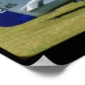 シルバーおよびブルー、P51マスタング、Side_WWII飛行機 ポスター (角)