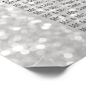 シルバーおよびホワイト紙吹雪- 18座席表 ポスター (角)