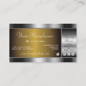 シルバーおよびモダン金ゴールドグラディエント・ダイヤモンド・グラフィックス 名刺 (裏面)