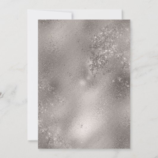 シルバーおよび任意の色の素朴背景の結婚プレイド 招待状 (裏面)