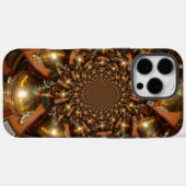 シルバーおよび金ゴールドデザインパタムーン Case-Mate iPhoneケース (裏面 (横))