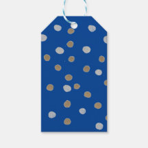 シルバーおよび金ゴールド水玉模様オンブルー