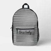 シルバーお洒落ボスレディ プリントバックパック (正面)