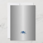 シルバーお祝いのラブ招待状 招待状 (裏面)